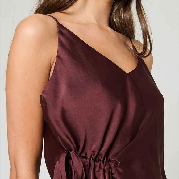 Guido Maria Kretschmer Satin Silky Brown Asymmetrical Camisole Top Size EU 38 M - Picture 4 of 8